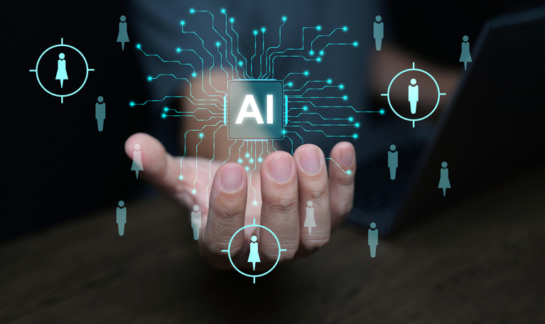 Automated talent sourcing with AI-driven recruitment technology. AI-powered recruitment technology—man using artificial intelligence to streamline talent sourcing across multiple job platforms.